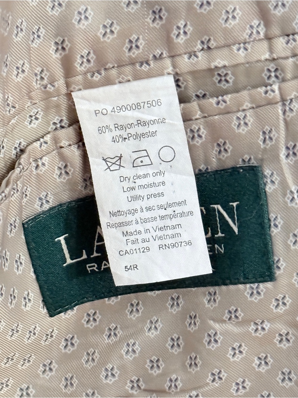 Lauren Ralph Lauren UltraFlex Classic-Fit Sport Coat 54R - Picture 7 of 8